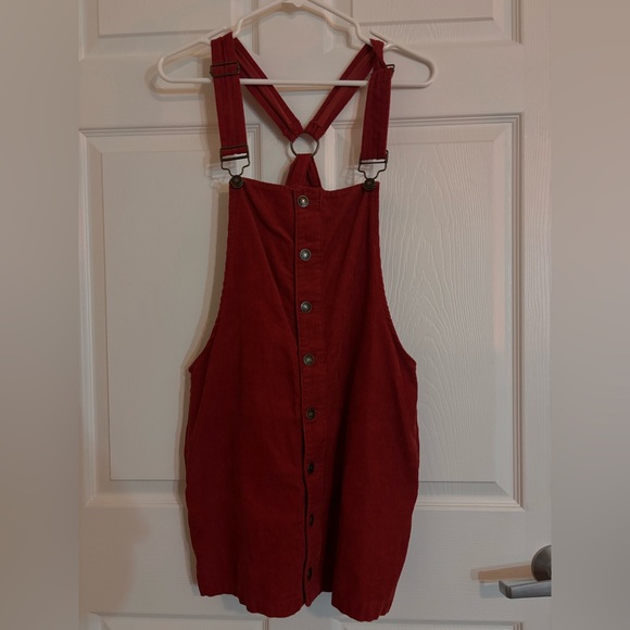burnt orange overall dress Corduroy Overall Dress